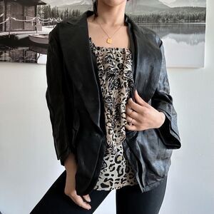 100% linen designer Sonia Rykiel Black blazer
